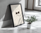 Mockup av Chic Vibes Line Art affisch på vägg – köp enkelt hos Bozetto i hög kvalitet