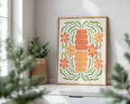 Mockup av Retro Botanical Balance affisch på vägg – köp enkelt hos Bozetto i hög kvalitet