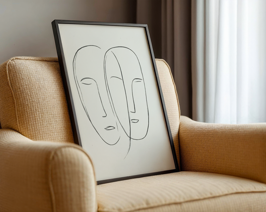 Scandinavian Twin Faces Poster