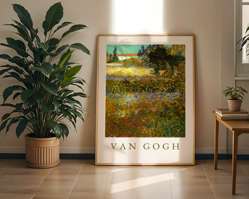 Van Gogh Garden At Arles poster visualiserad på vägg – från Bozetto i hög kvalitet