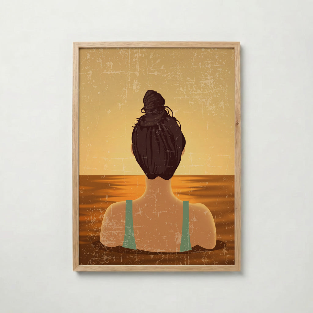 Golden Horizon Poster med ekram