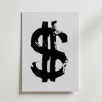 Inked Dollar Sign Poster – canvas utan passepartout