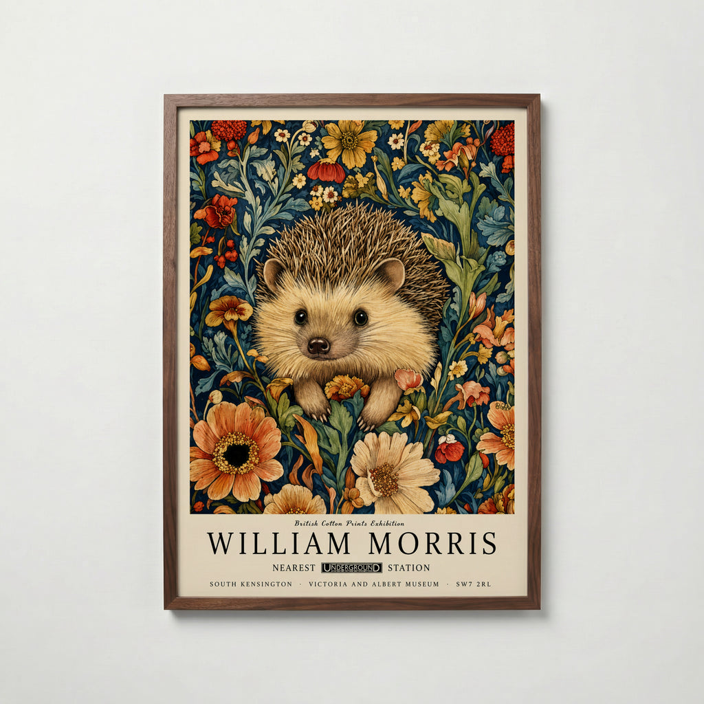 Hedgehog in Bloom Poster i vardagsrumsmiljö