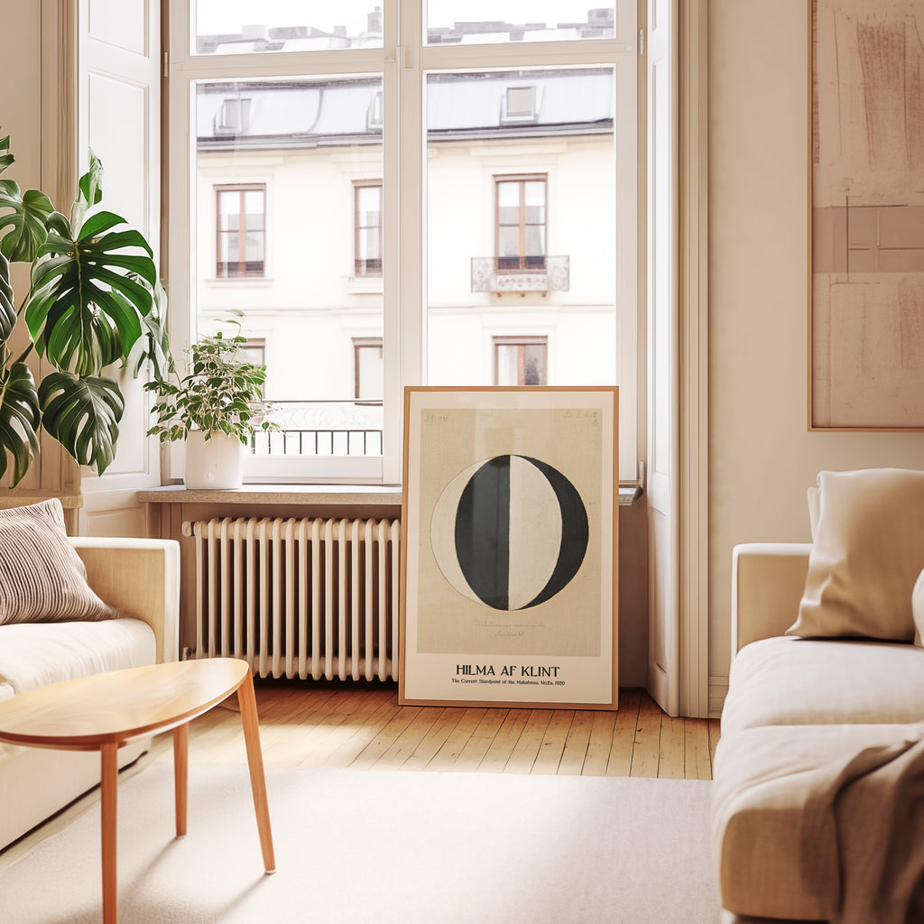 Hilma af Klint The Current poster visualiserad på vägg – från Bozetto i hög kvalitet