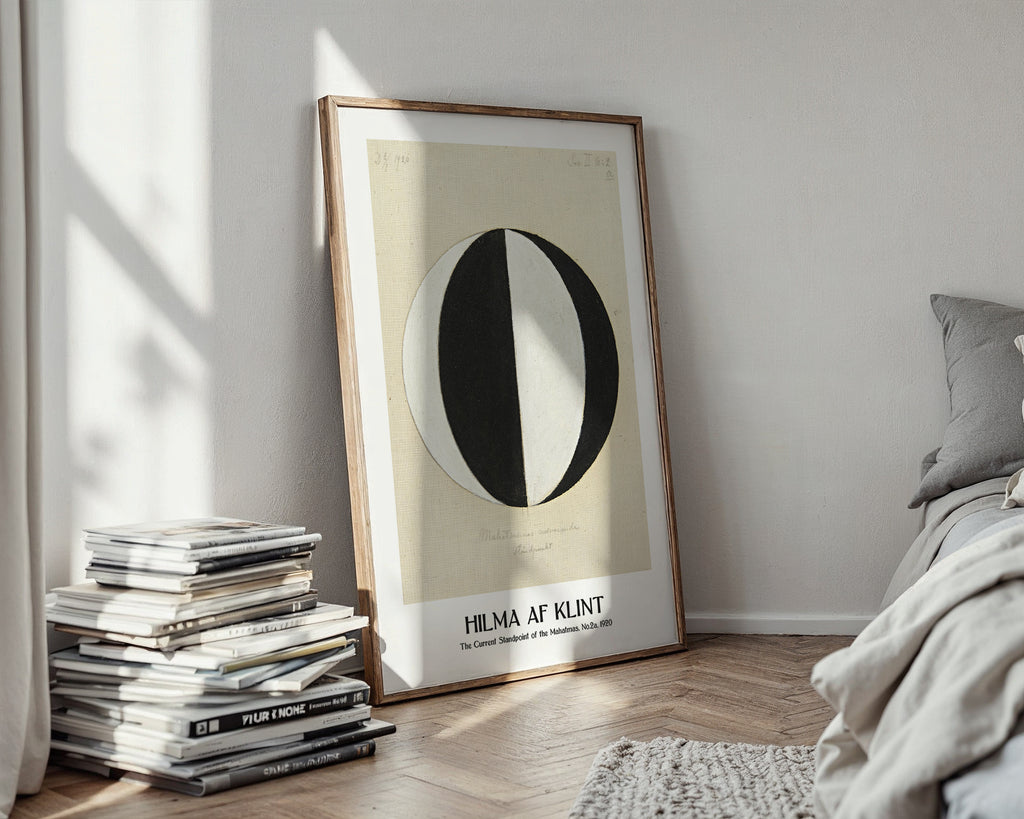 Väggmockup med Hilma af Klint The Current – köp enkelt hos Bozetto affisch i hög kvalitet