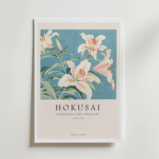Hokusai Lily Poster