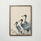 Ink Storks Poster i valnötsram