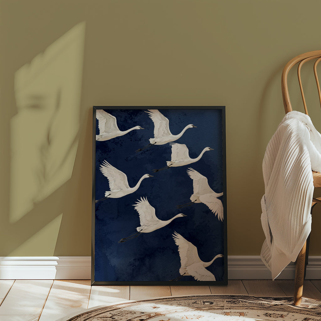 Ivory Wing Poster med svart ram