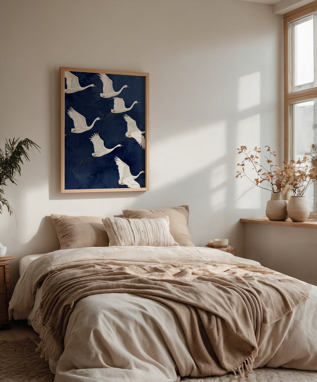 Ivory Wing Poster med valnötsram