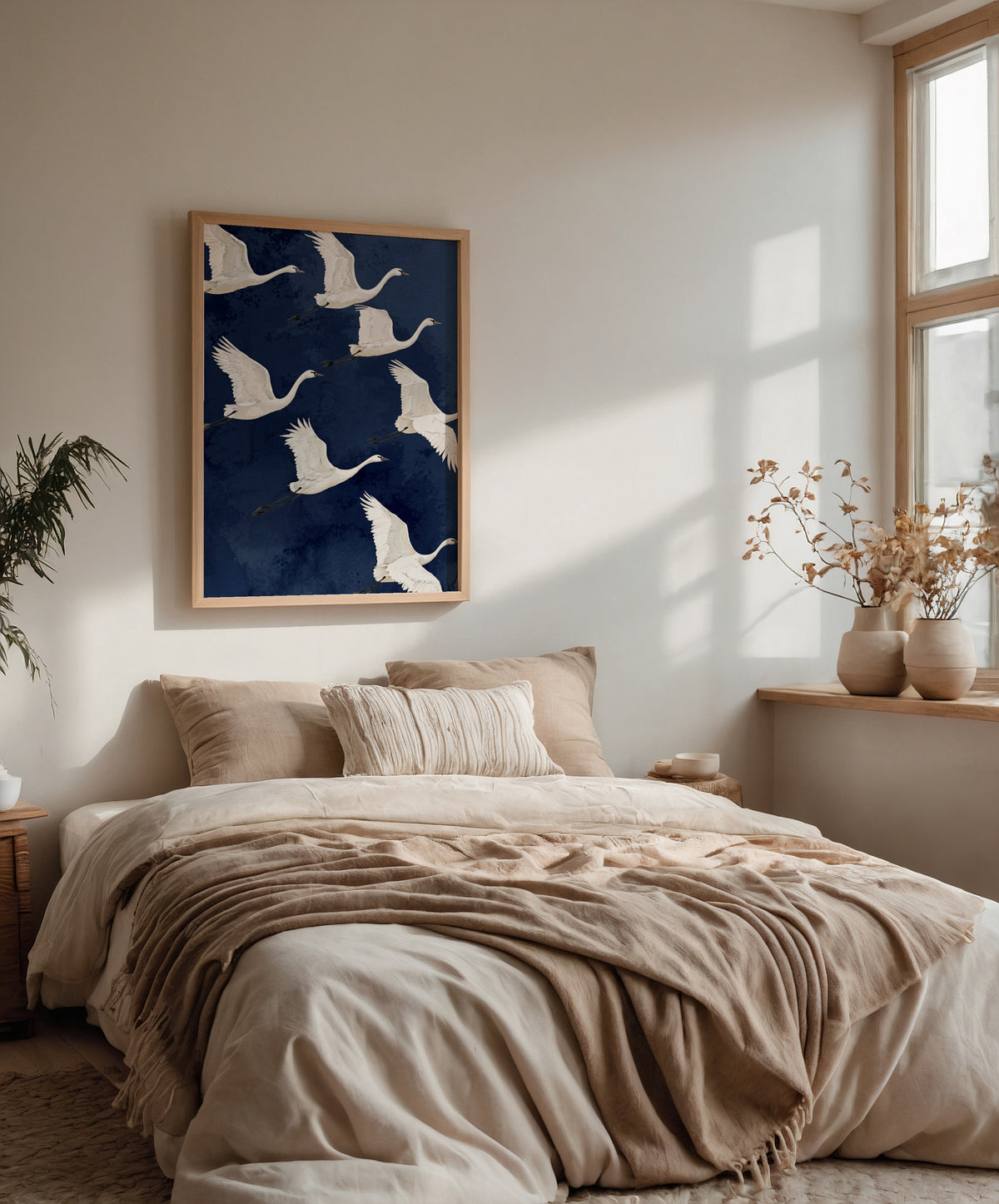 Ivory Wing Poster med valnötsram
