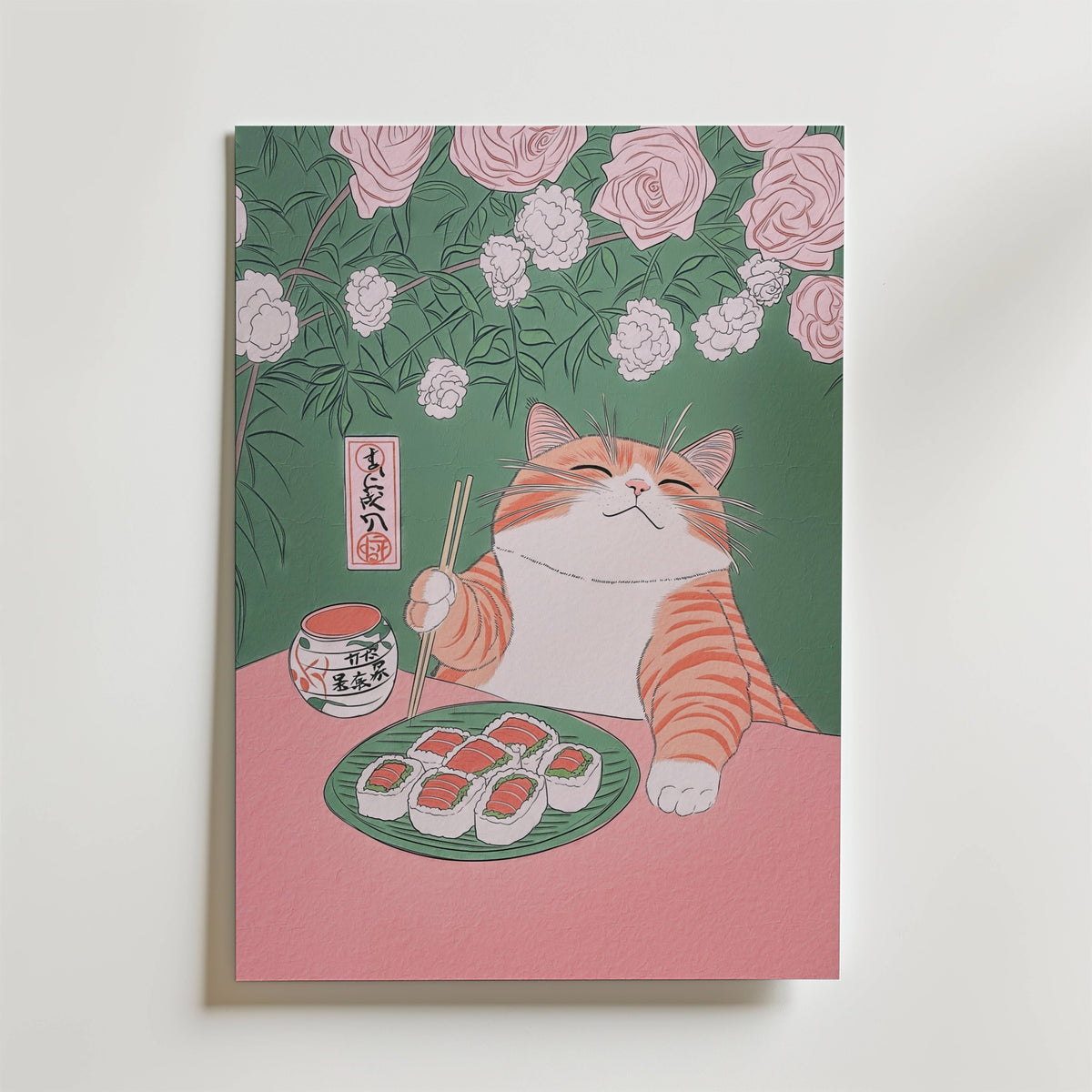 Bundle 2-pack Sakura Sushi Duo visualiserad i interiör – postercollection hos Bozetto