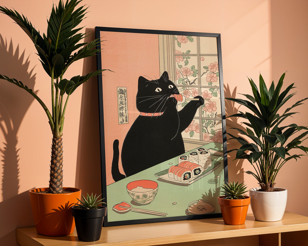 Mockup för Sushi Feast – se hur affischen ser ut inramad på din vägg, Bozetto i hög tryckkvalitet