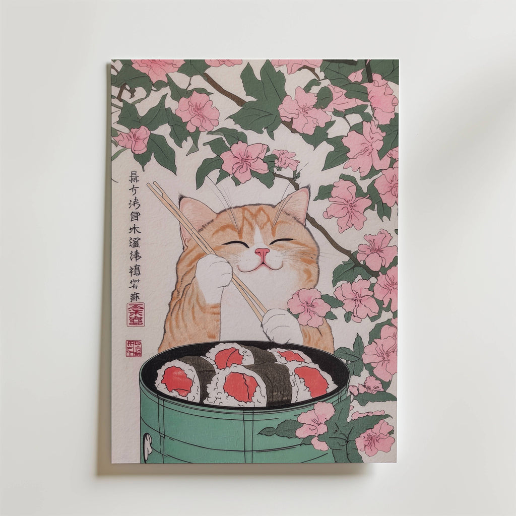 Bundle 2-pack Sakura Sushi Duo visualiserad i interiör – postercollection hos Bozetto