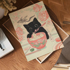 Dumpling Cat i väggmockup – konsttryck presenterat i verklig miljö av Bozetto i hög tryckkvalitet