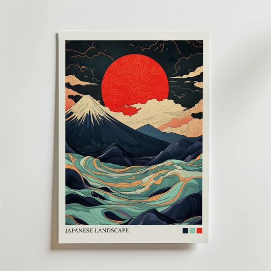 Japanese Landscape Abstract Poster