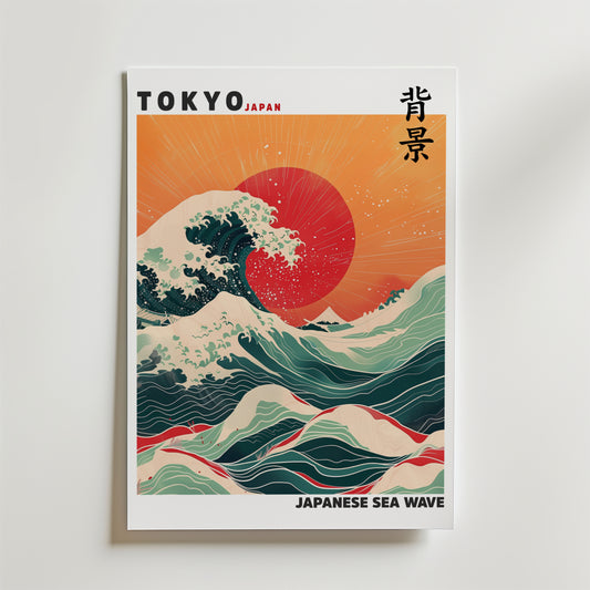 Japanese Sea Wave Poster