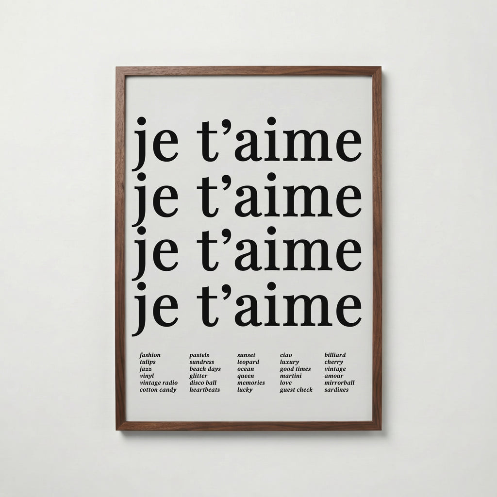 Je T'aime Echo Poster – valnötsram