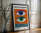 Väggmockup med Yayoi Kusama On The Ocean – köp enkelt hos Bozetto affisch i hög kvalitet