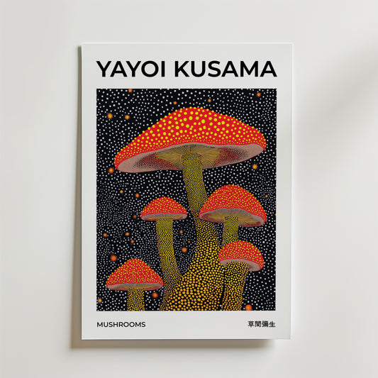 Yayoi Kusama Mushrooms Poster