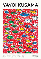 Yayoi Kusama Eyes Flying In – köp enkelt hos Bozetto konsttryck i hög kvalitet i hög kvalitet