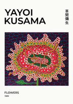 Yayoi Kusama Flowers 1989 poster visad rakt fram – Bozetto affisch i hög tryckkvalitet