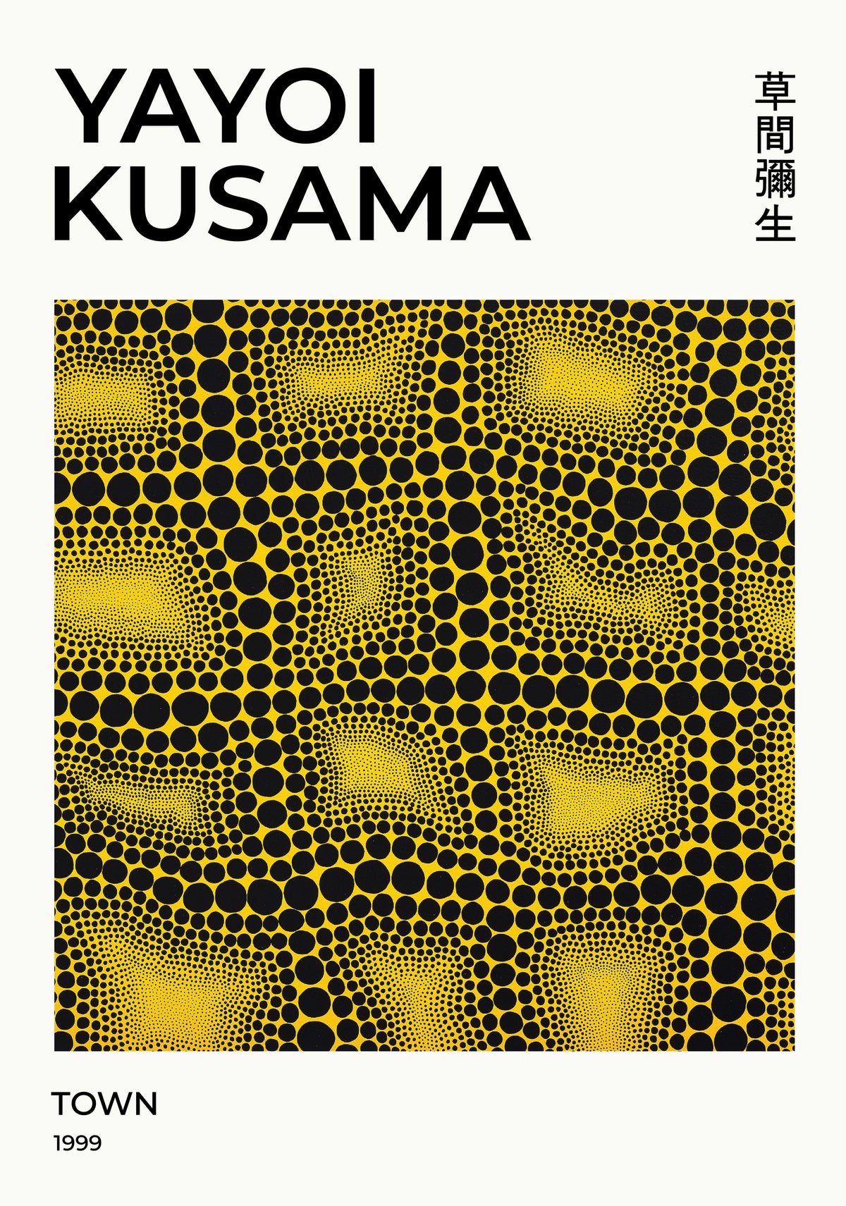 Yayoi Kusama Optical Field poster visad rakt fram – Bozetto affisch i hög tryckkvalitet
