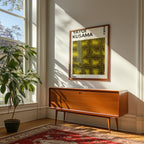 Yayoi Kusama Optical Field poster visualiserad på vägg – från Bozetto i hög kvalitet