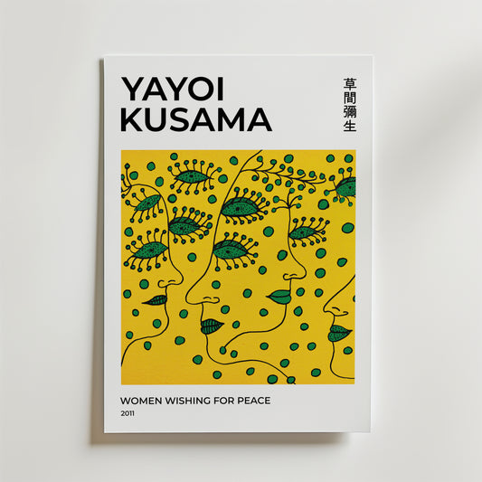 Yayoi Kusama Peace Faces Poster