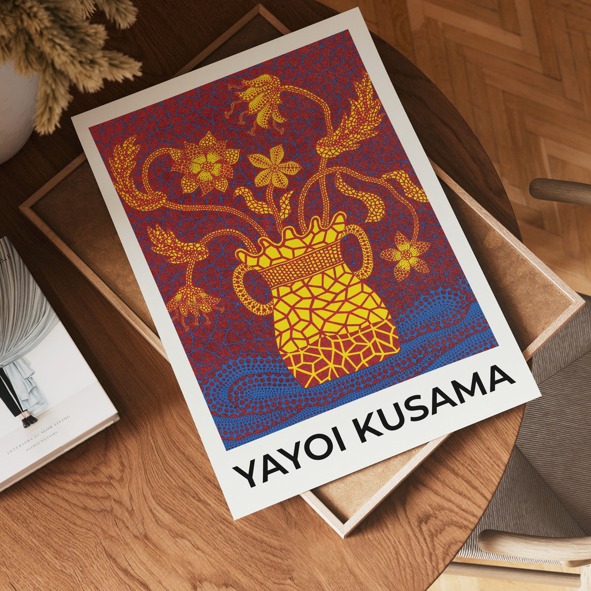 Yayoi Kusama Bloom Mosaic – affisch med stilfullt motiv från Bozetto i hög kvalitet