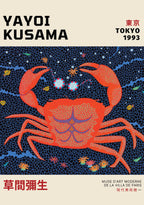 Yayoi Kusama Cosmic Crab poster visad rakt fram – Bozetto affisch i hög tryckkvalitet