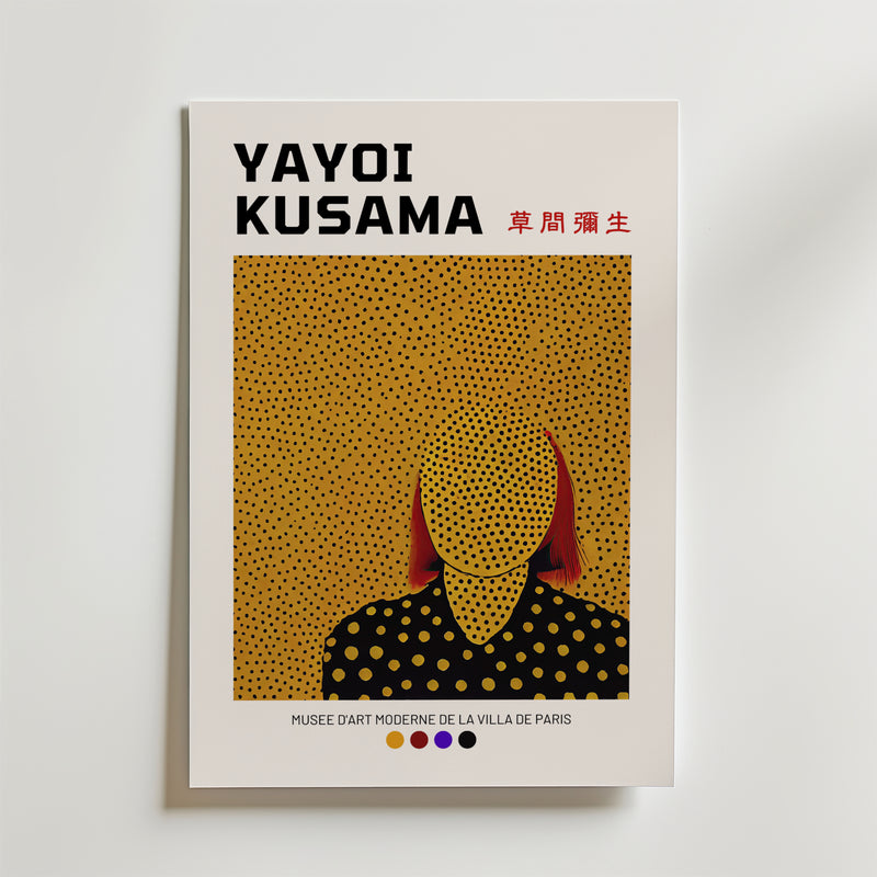 Yayoi Kusama Abstract Face Poster