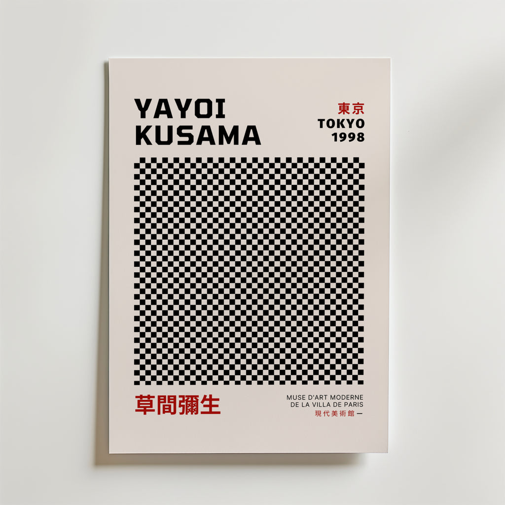 Yayoi Kusama Abstract Dots – stilfullt konsttryck från Bozetto, tryckt på matt finpapper