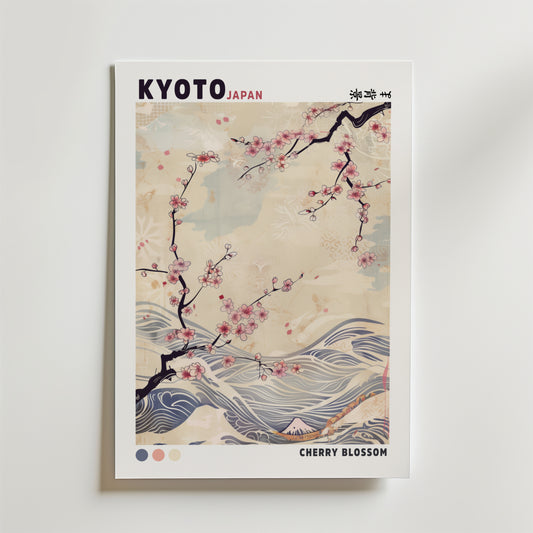 Kyoto Blossom Wave Poster