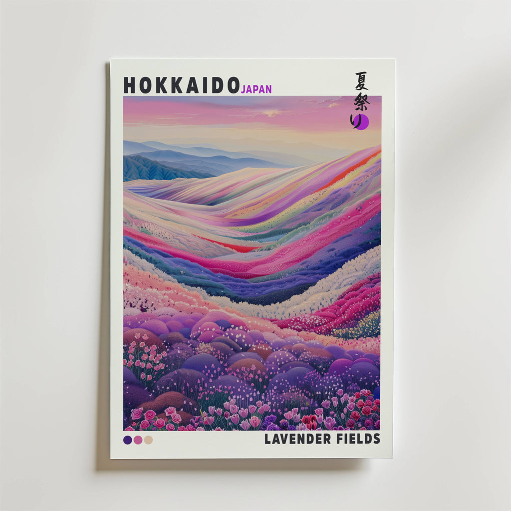 Hokkaido Lavender Fields – stilfullt konsttryck från Bozetto, tryckt på matt finpapper