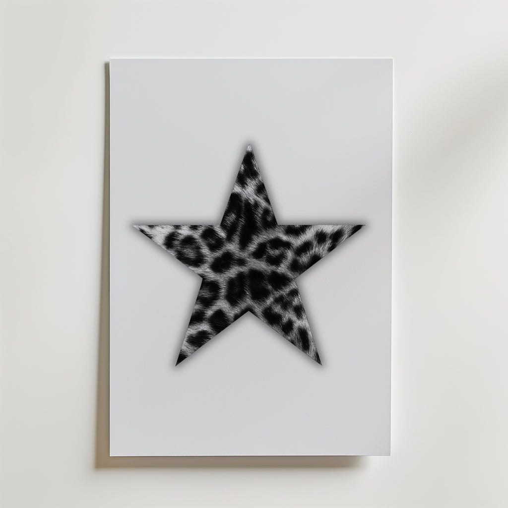 Leopard Star Cutout Poster – canvas utan passepartout