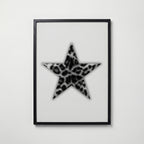 Leopard Star Cutout Poster – svart ram