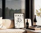 Väggmockup av Vogue Paris Sketch affisch på ljus vägg – Bozetto konsttryck – nr 3