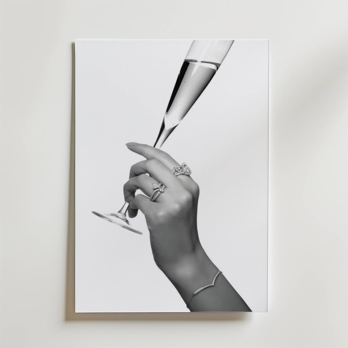 Champagne Elegance – stilfullt konsttryck från Bozetto, tryckt på matt finpapper