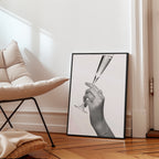 Väggmockup av Champagne Elegance affisch på ljus vägg – Bozetto konsttryck – nr 3