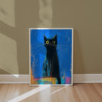Midnight Whisker Gaze Poster