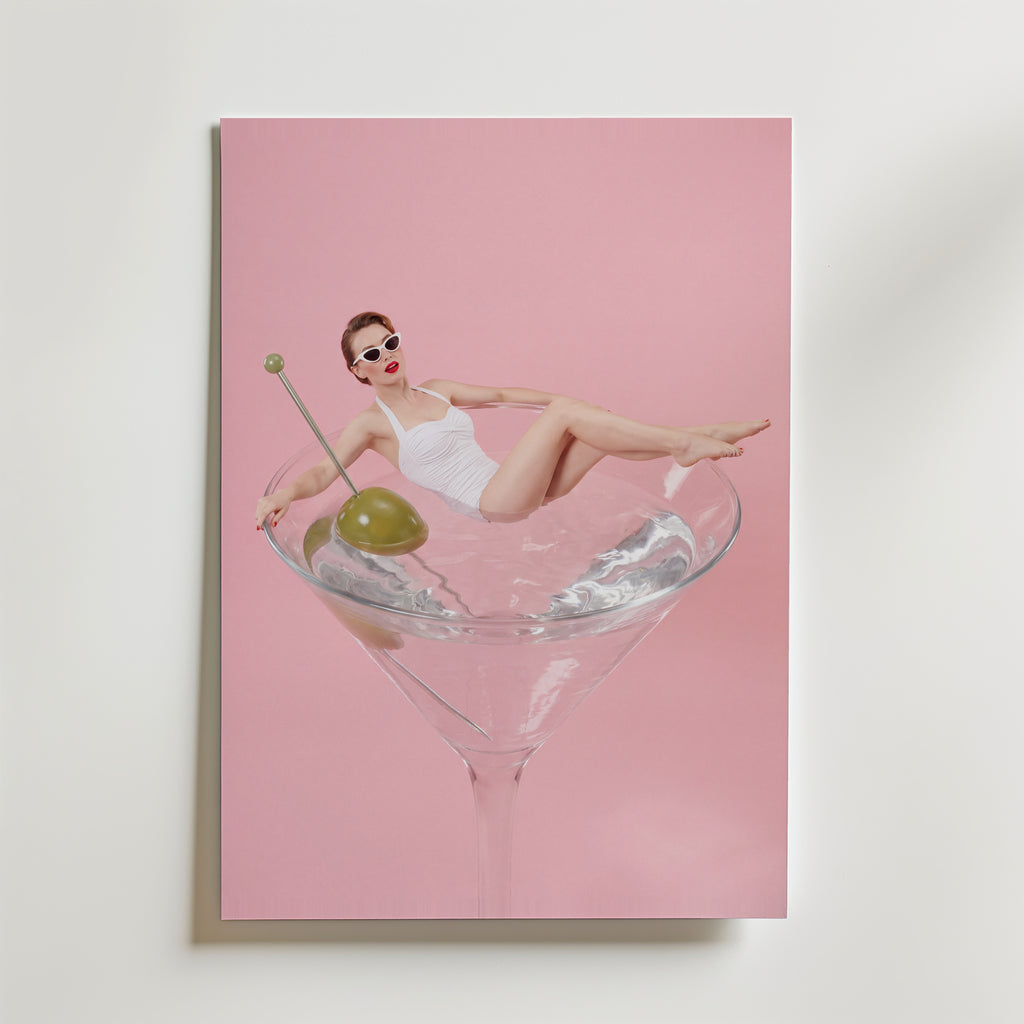 Martini Pool Poster – canvas utan passepartout