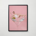 Martini Pool Poster – svart ram