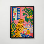 Morning Ritual Leopard poster visad rakt fram – Bozetto affisch i hög tryckkvalitet