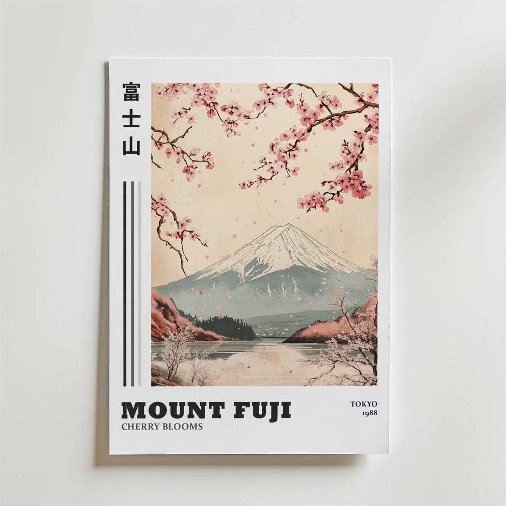Mount Fuji – stilfullt konsttryck från Bozetto, tryckt på matt finpapper i hög tryckkvalitet