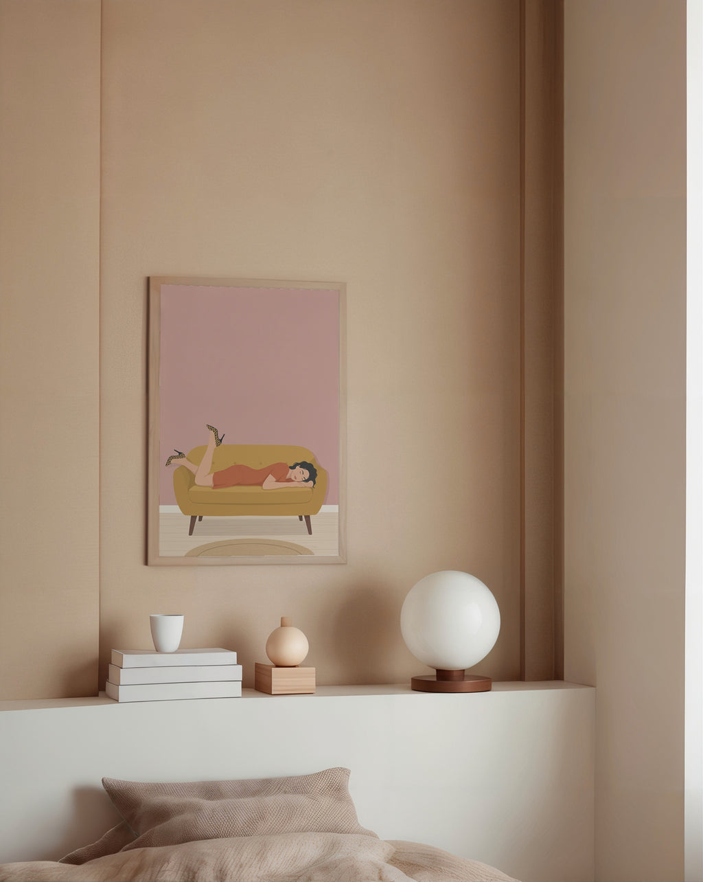 Mustard Repose Poster i rumskomposition med ekram