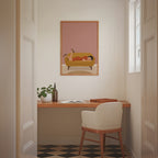 Mustard Repose Poster med valnötsram