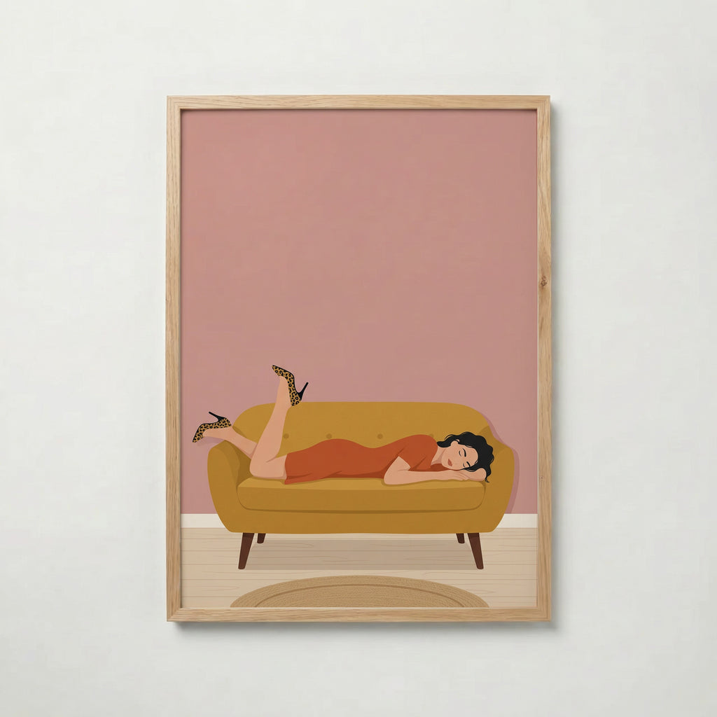Mustard Repose Poster med ekram
