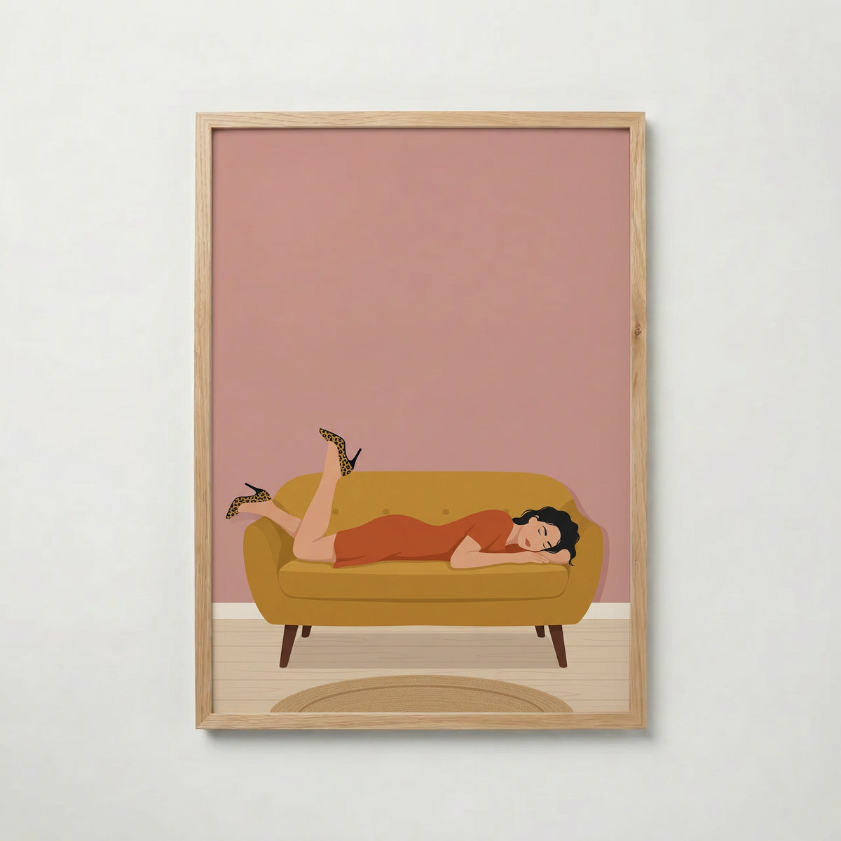 Mustard Repose Poster med ekram