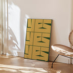 Mustard Yes Poster i rumskomposition med ekram