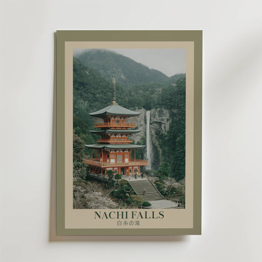 Nachi Falls Japanese Waterfall Poster